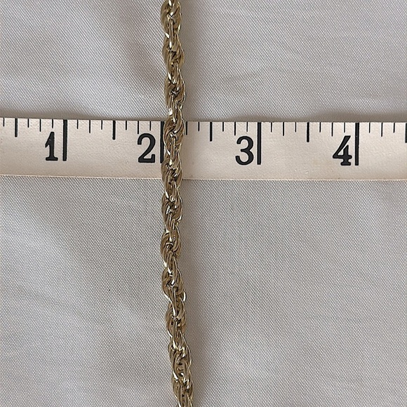 Vintage Gold Tone Rope Chain 24” Thick 3MM Necklace - Picture 4 of 12